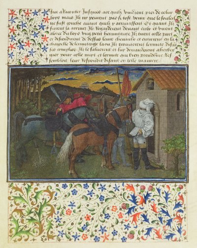 Paní 2597 Srdce, touha a štědrost, pozdě večer, před Hermits Cell, faksimile vydání Livre du Coeur dAmours Espris od Rene dAnjou od English School