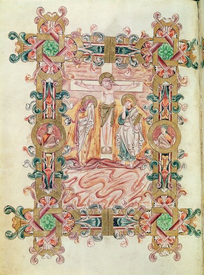 Ms 274 (Y-6) fol.71v Ukřižování, z misálu Roberta z Jumieges, c.1016 od English School