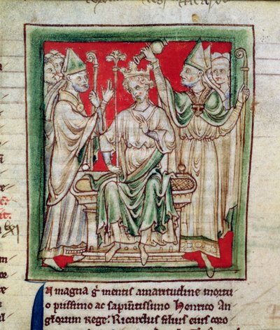 Ms 6712 (A.6.89) fol.141r Richard I (1157-99) miniatura z Flores Historiarum, od Matthew Paris, 1250-52 od English School