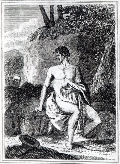 Mungo Park v Africe, ilustrace z „Cesty ve vnitrozemí Afriky: provedené v letech 1795, 1796 a 1797“, vydané v roce 1816 (tisk) od English School
