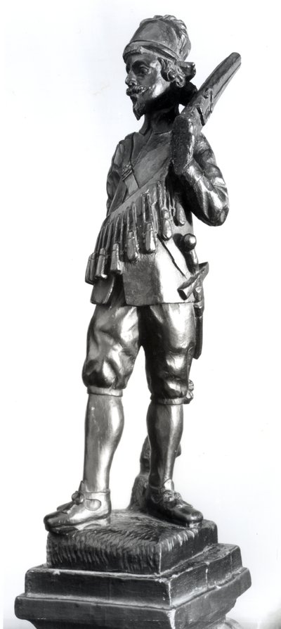 Mušketýr, 1638 (vyřezávané dřevo) od English School