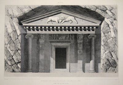 Myra - Tomb Cut in the Rock, from The Principal Ruins of Minor Asia, pub. 1863 (litho) od English School