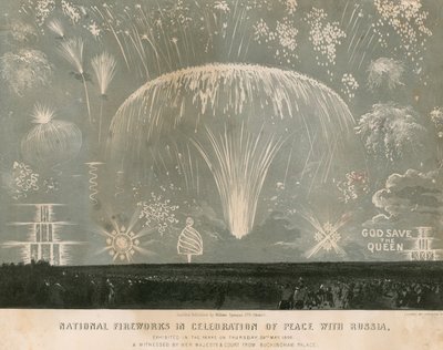 Národní ohňostroj na oslavu míru s Ruskem, 29. května 1856 od English School