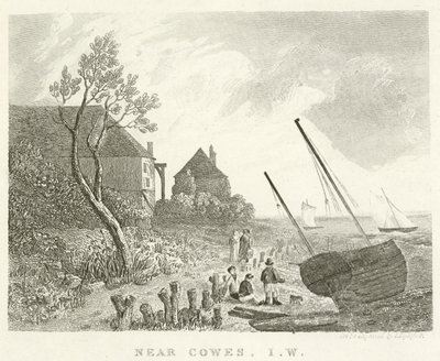 Poblíž Cowes, Isle of Wight (rytina) od English School