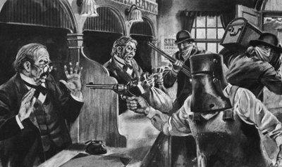 Ned Kelly přepadá banku (litho) od English School