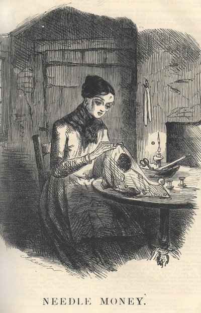 Needle Money, ilustrace z časopisu Punch, prosinec 1849 (pár viz 384762) od English School