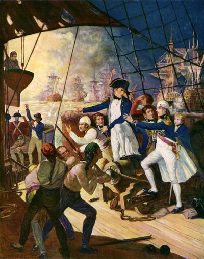 Nelson v bitvě na Nilu od English School