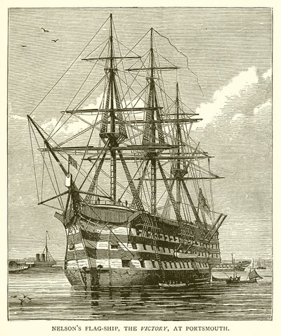 Nelsons Flag-Ship, the Victory, v Portsmouthu od English School