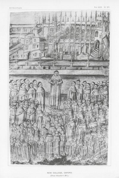 New College, Oxford (litografie) od English School