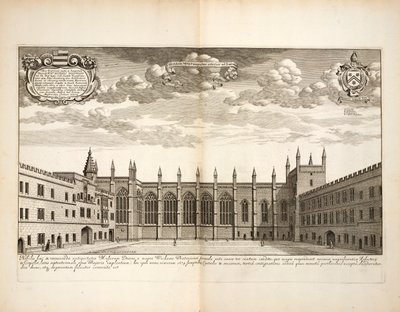 New College, deska 20 z Oxonia Illustrata od Davida Loggona, Oxford 1675 od English School
