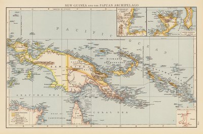Nová Guinea a Papuánské souostroví (barevná litografie) od English School