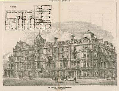 New Mansions, Chesterfield Gardens, London W, John Thomas Wimperis, architekt od English School