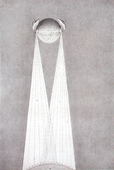 Nová teorie polární záře, z „Vyprávění o druhé plavbě při hledání severozápadního průchodu (1829-33)“, od Sira Johna Rosse (1777-1836) od English School