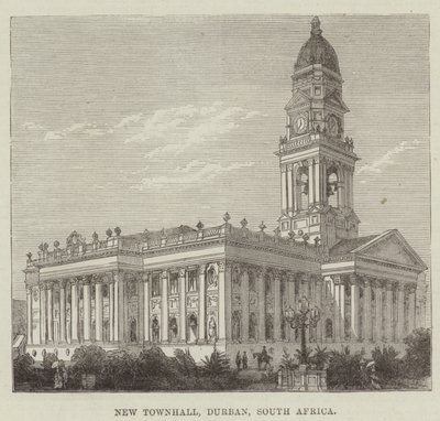 New Townhall, Durban, Jižní Afrika (rytina) od English School