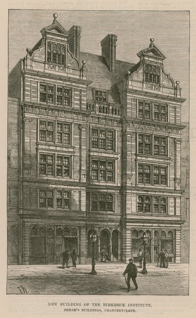 Nová budova Birkbeck Institute, Breams Buildings, Chancery Lane, Londýn od English School