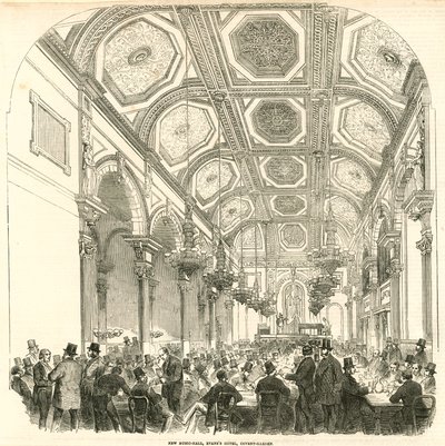 Nová hudební síň, Evans Hotel, Covent Garden, Londýn od English School