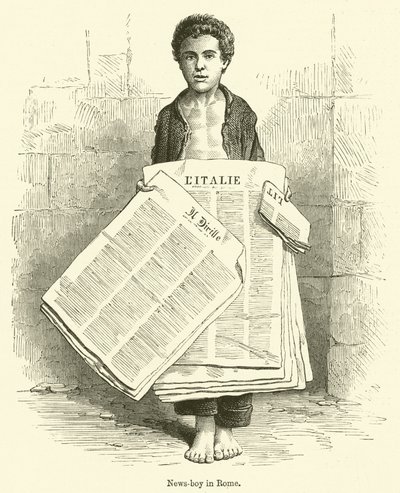 Novinář v Římě (rytina) od English School