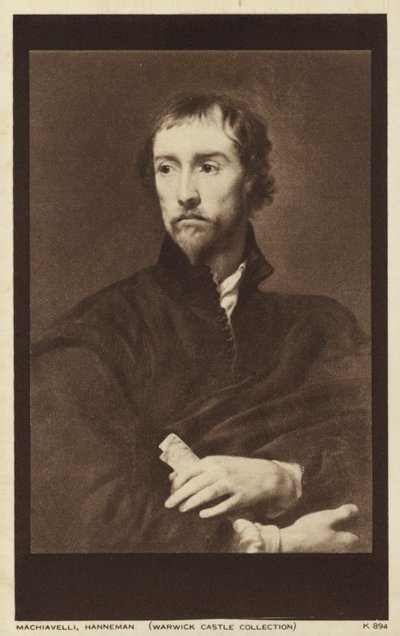 Niccolo Machiavelli , italský diplomat, politik, filozof a spisovatel (litho) od English School