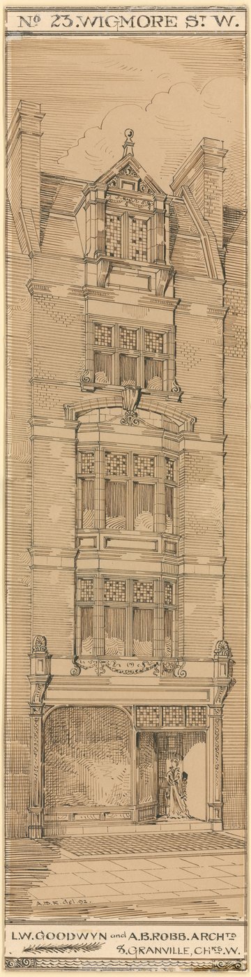 No 23 Wigmore Street, Londýn (inkoust na papíře) od English School