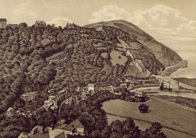 Severní Devon: Lynton a Lynmouth (litografie) od English School