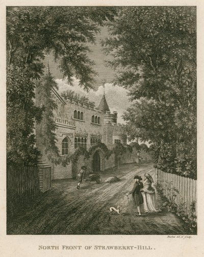 Severní fronta Strawberry Hill, Twickenham, Londýn od English School