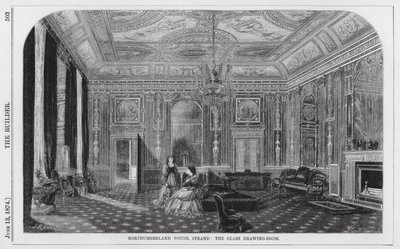 Northumberland House, Strand, the Glass Drawing-Room (rytina) od English School