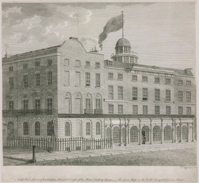 Severozápadní strana Lackingtonu, Allen & Cos Chrám múz, Finsbury Square od English School