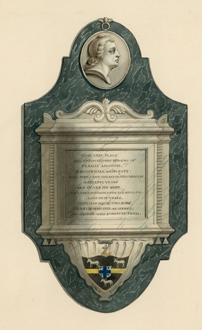 hřbitov Norwood; hrob Francise Ayscougha ze Southallu, Middlesex, zemřel 1788 od English School