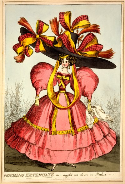 Nic Extenuate ani aught v Malice, 1827 (ručně kolorovaná rytina) od English School