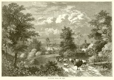 Notting Hill v roce 1750 od English School