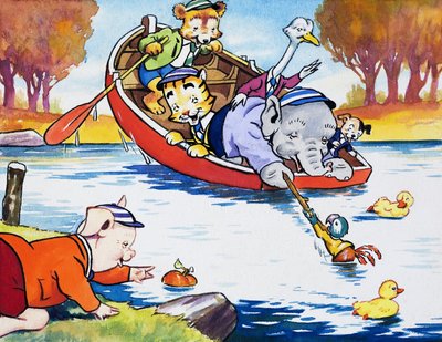 Mateřská zvířata hrají v lodi od English School