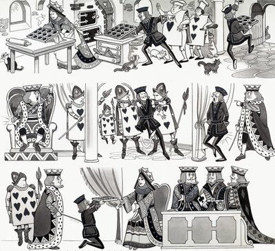 Ilustrace říkanky: Srdcová královna od English School