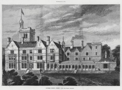 Nutfield Priory, Surrey (rytina) od English School