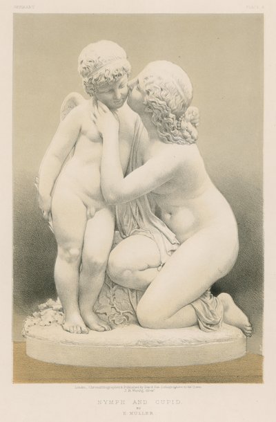Nymfa a Cupid od E Mullera od English School
