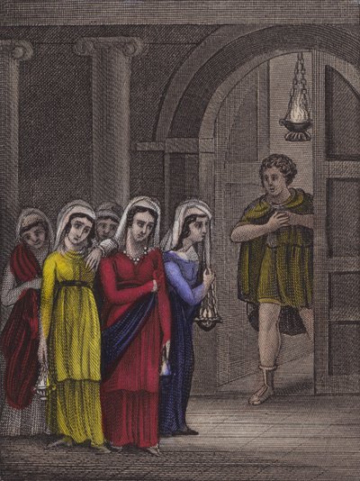 Ó, kéž jsem vždy připraven stát... (barevná rytina) od English School