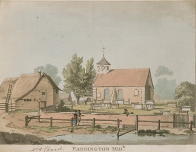 Starý kostel, Paddington, Middlesex od English School