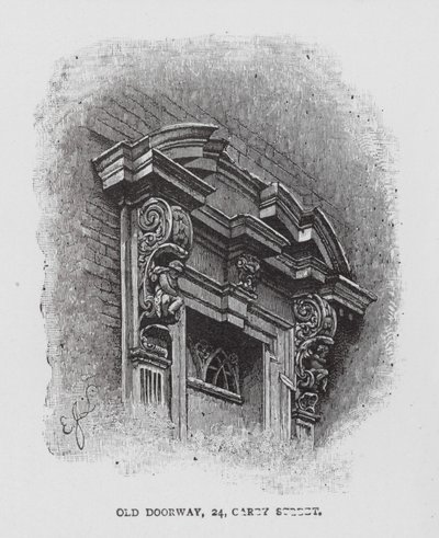 Old Doorway, 24, Carey Street (litografie) od English School