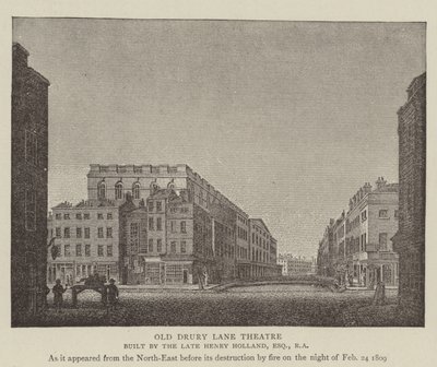 Staré divadlo Drury Lane (rytina) od English School