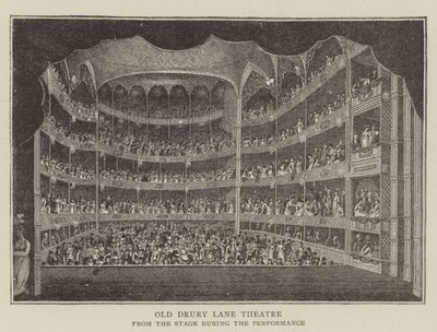 Staré divadlo Drury Lane (rytina) od English School