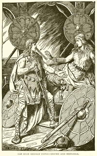 Staré hornoněmecké typy - Sigurd a Brunhild od English School