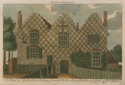 Starý dům ve Well Street, Hackney, dříve sídlo převora svatého Jana Jeruzalémského od English School