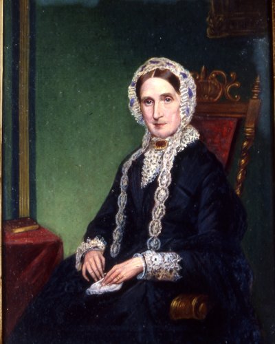 Old Lady in Widows Weeds, cca 1850 (olej na plátně) od English School