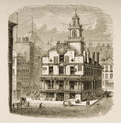 Old State House, Boston, kolem roku 1870, z 