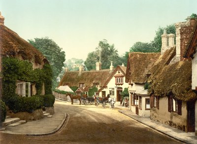 Old Village Shanklin (ručně kolorovaná fotografie) od English School