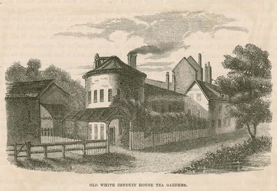 Čajové zahrady Old White Conduit House, Pentonville, Londýn od English School