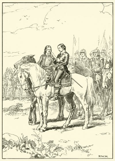 Oliver Cromwell (inkoust na papíře) od English School