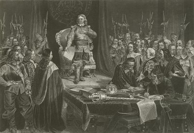 Oliver Cromwell odmítá anglickou korunu, 1657 od English School