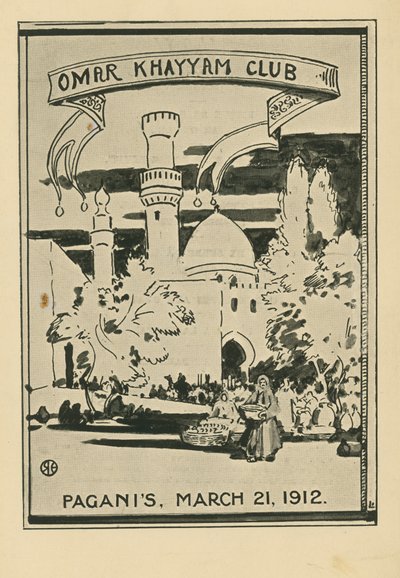 Klubová večeře Omar Khayyam, 21. března 1912, v restauraci Paganis od English School