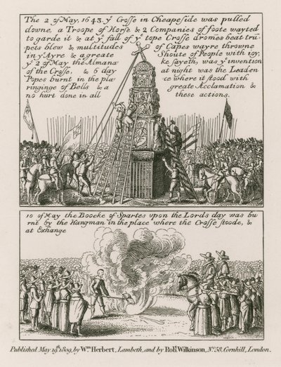 2. května 1643 byl stržen kříž v Cheapside v Londýně od English School