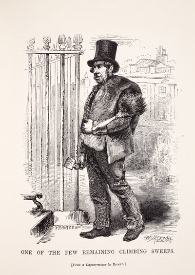 Jeden z mála zbývajících kominíků, z daguerrotypie Richarda Bearda, ilustrace z London Labor a London Poor od Henryho Mayhewa, hospoda. 1862 od English School